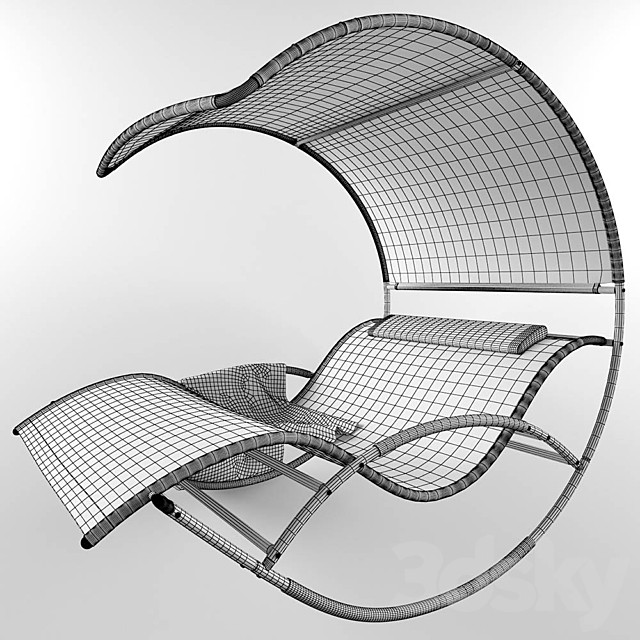 Double Rocking Chaise Lounge 3DS Max Model - thumbnail 2