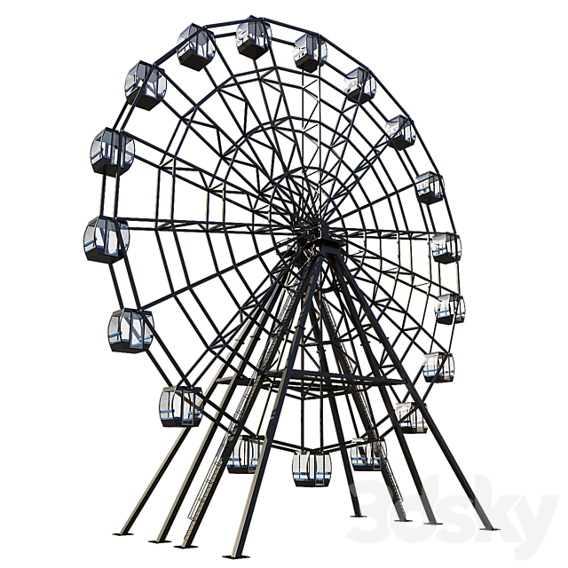 Ferris wheel 3DS Max Model - thumbnail 2