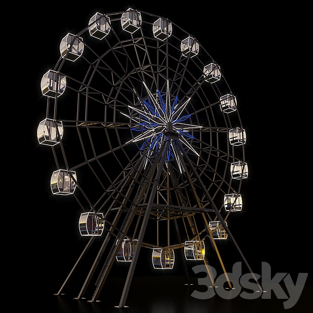 Ferris wheel 3DS Max Model - thumbnail 4