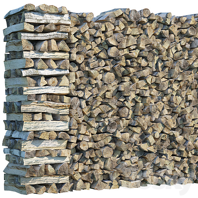 Firewood | wood pile | ax 3DS Max Model - thumbnail 2