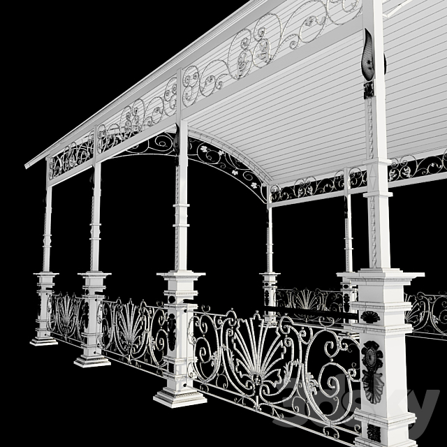 Forged canopy 3DS Max Model - thumbnail 2