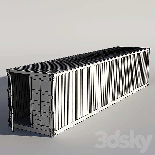 Freight (shipping) container 3DS Max Model - thumbnail 2