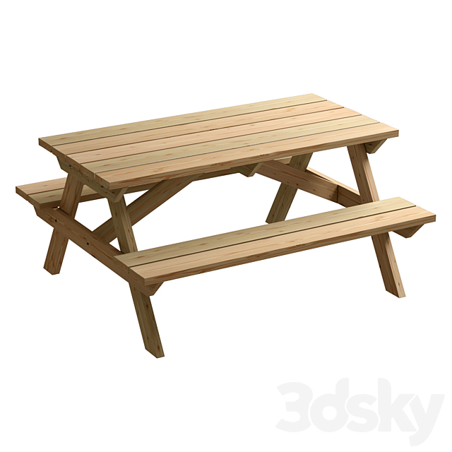 Garden benches 3DS Max Model - thumbnail 3