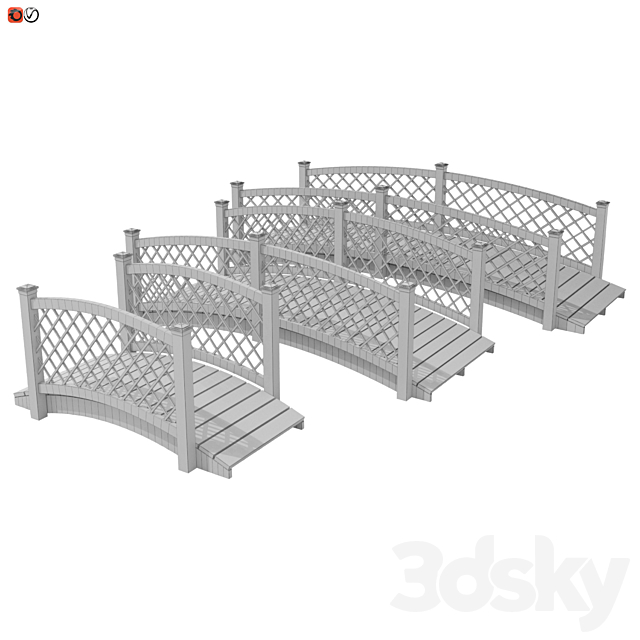 Garden bridges set 8 3DS Max Model - thumbnail 2