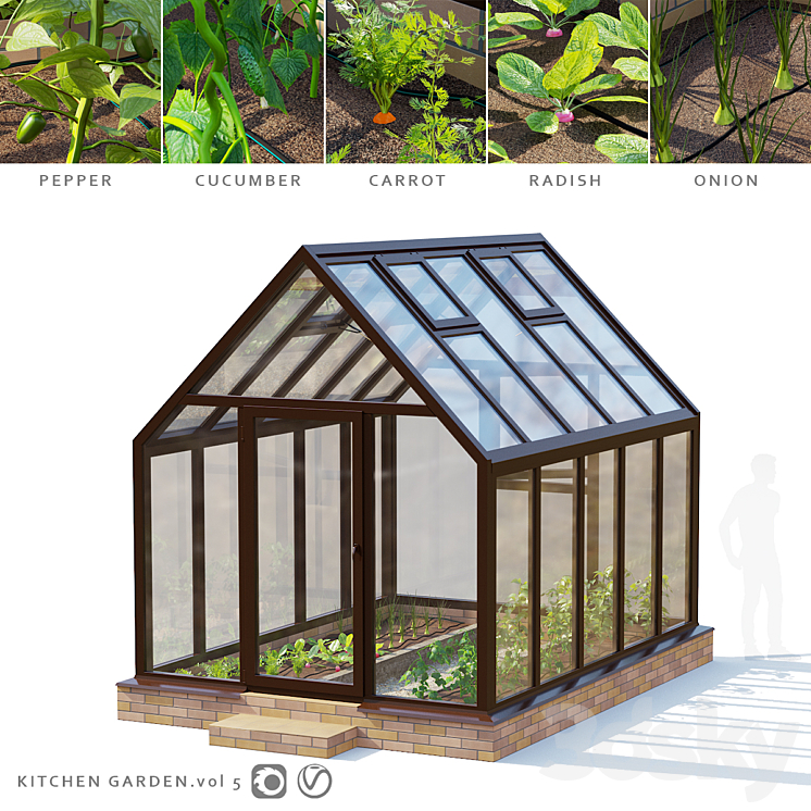 Garden. Greenhouse | Kitchen garden.vol 5 3DS Max - thumbnail 1