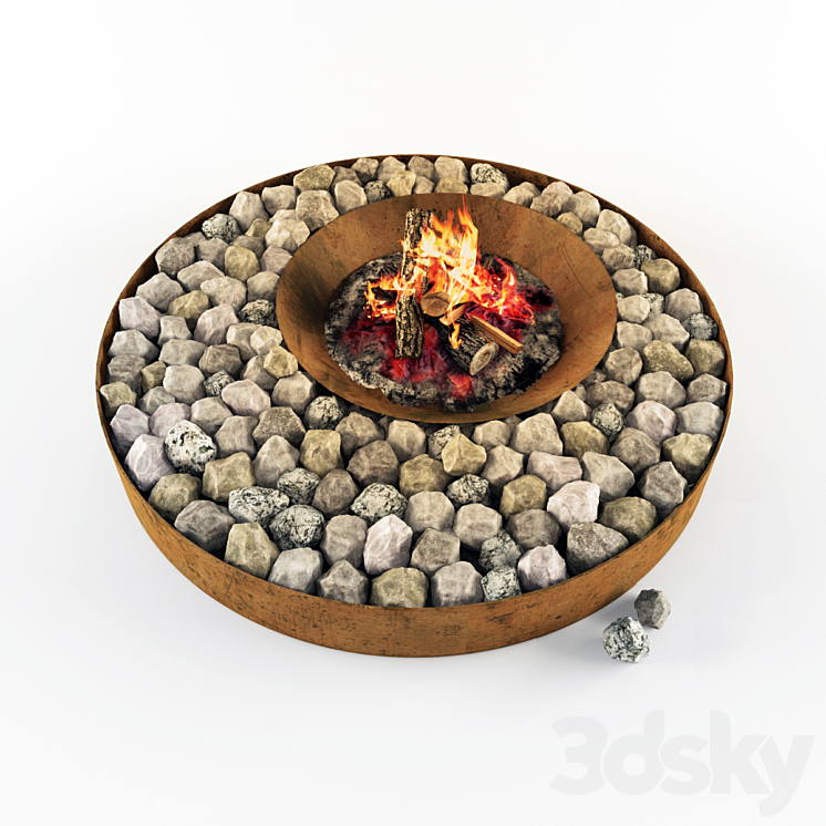 Garden hearth 3DS Max - thumbnail 2