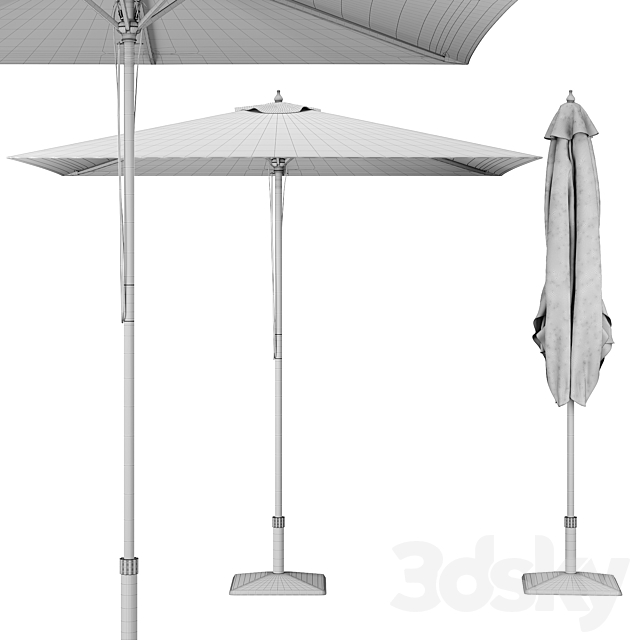 Garden Rectangular Parasol 3DS Max Model - thumbnail 5