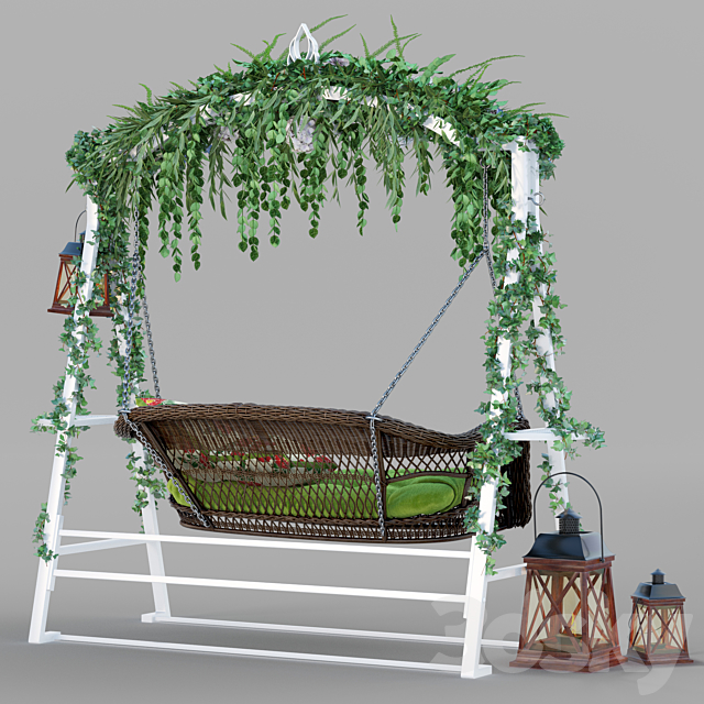 Garden swing 3DS Max Model - thumbnail 2