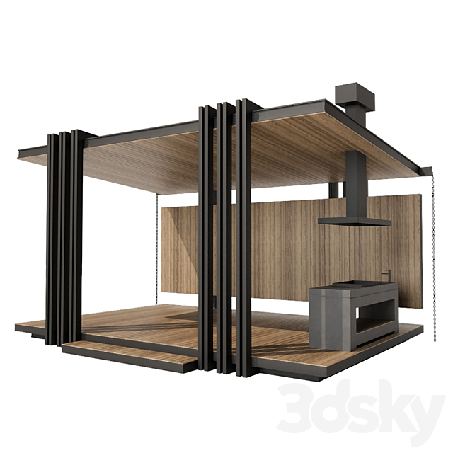 Gazebo 1 3DS Max Model - thumbnail 4