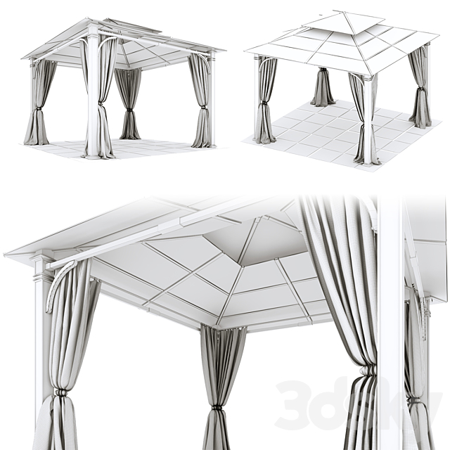 Gazebo 3DS Max Model - thumbnail 4