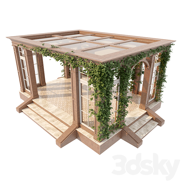 Gazebo 3DS Max Model - thumbnail 4