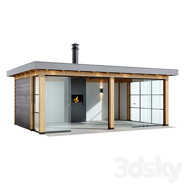 Gazebo Buitenpracht 3DS Max Model - thumbnail 2