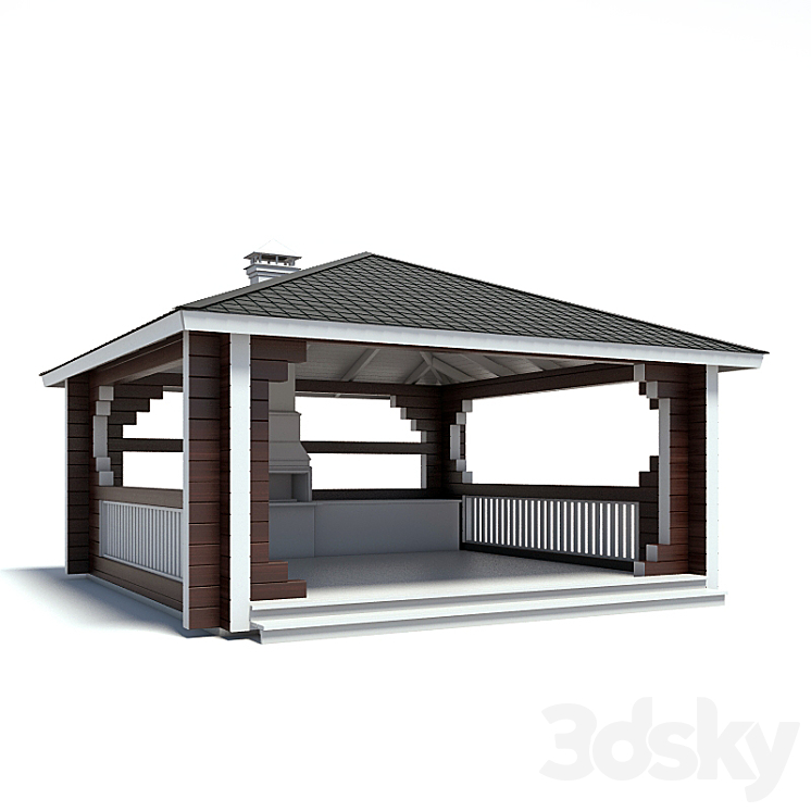 Gazebo number 4 3DS Max - thumbnail 1