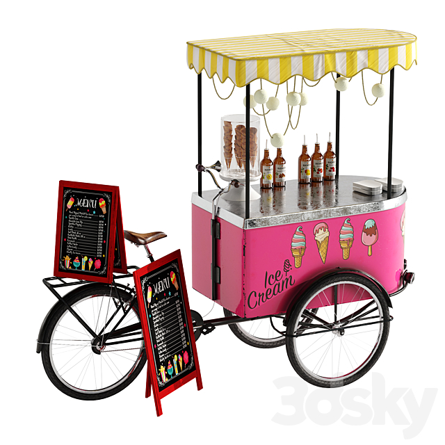 Ice cream bike 2 3DS Max Model - thumbnail 2