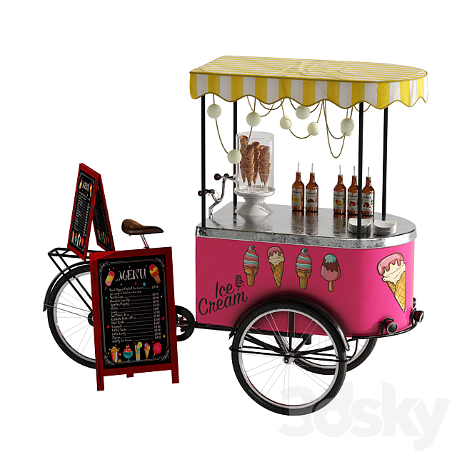 Ice cream bike 2 3DS Max Model - thumbnail 3