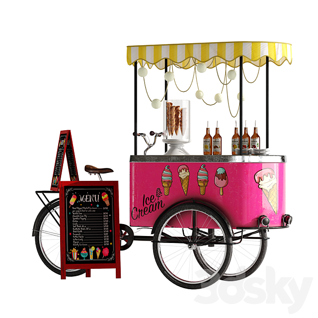 Ice cream bike 2 3DS Max Model - thumbnail 4