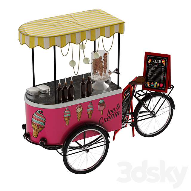 Ice cream bike 2 3DS Max Model - thumbnail 5