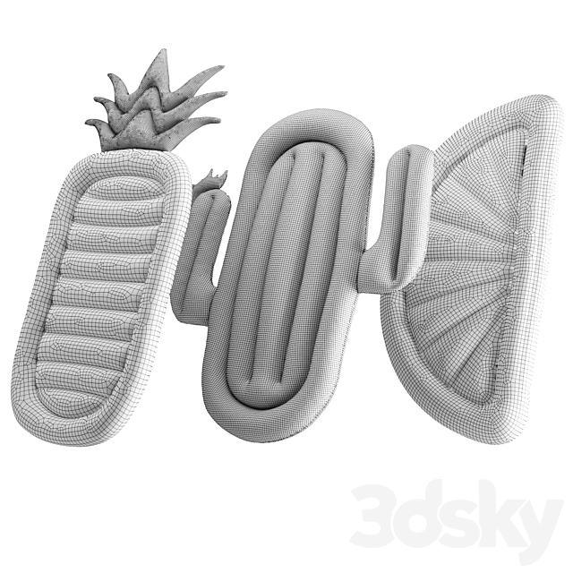 Inflatable swimming mattresses 3DS Max Model - thumbnail 5