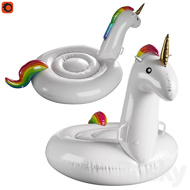 Inflatable unicorn circle 3DS Max Model - thumbnail 2