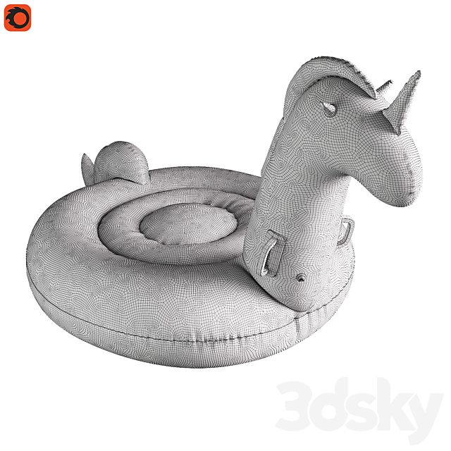 Inflatable unicorn circle 3DS Max Model - thumbnail 4