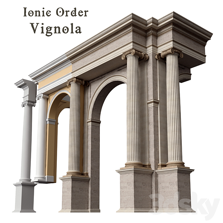 Ionic Order Vignola Column 3DS Max - thumbnail 1