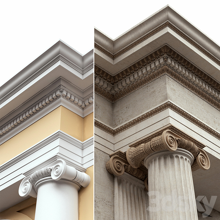 Ionic Order Vignola Column 3DS Max - thumbnail 2