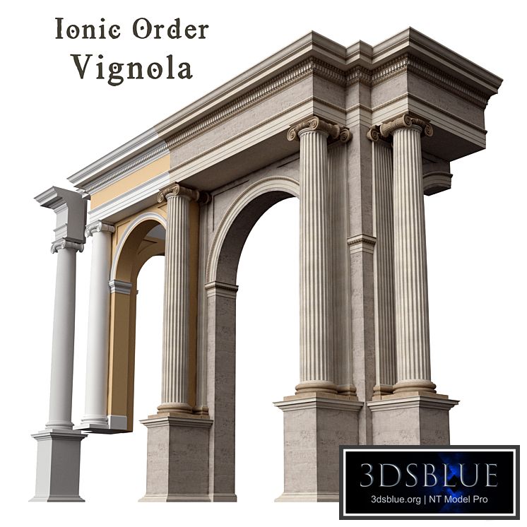 Ionic Order Vignola Column 3DS Max - thumbnail 3