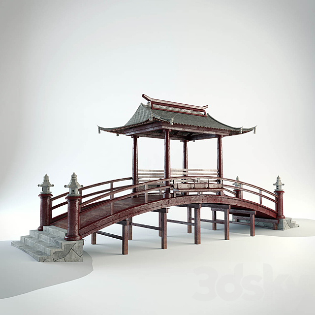 Japanese Bridge 3DS Max Model - thumbnail 1