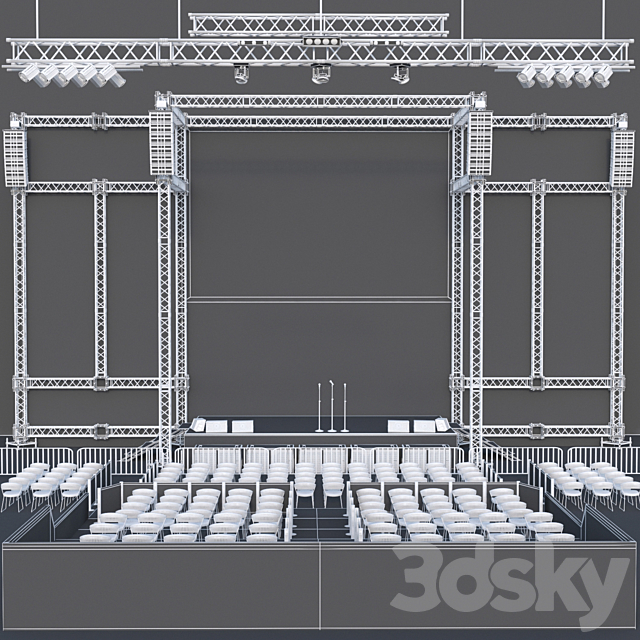 JC Concert Stage 3 3DS Max Model - thumbnail 3