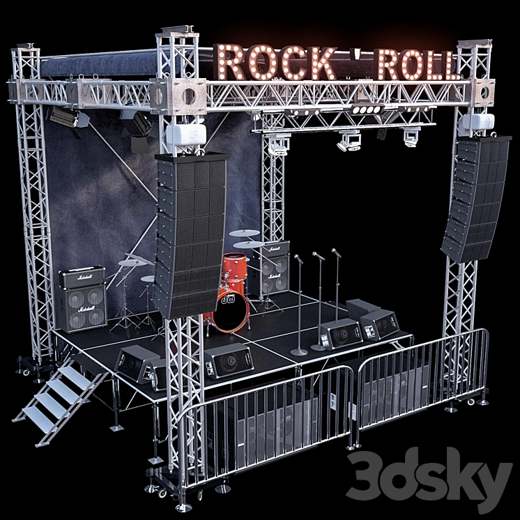 JC Mini Concert Stage 2 3DS Max - thumbnail 2