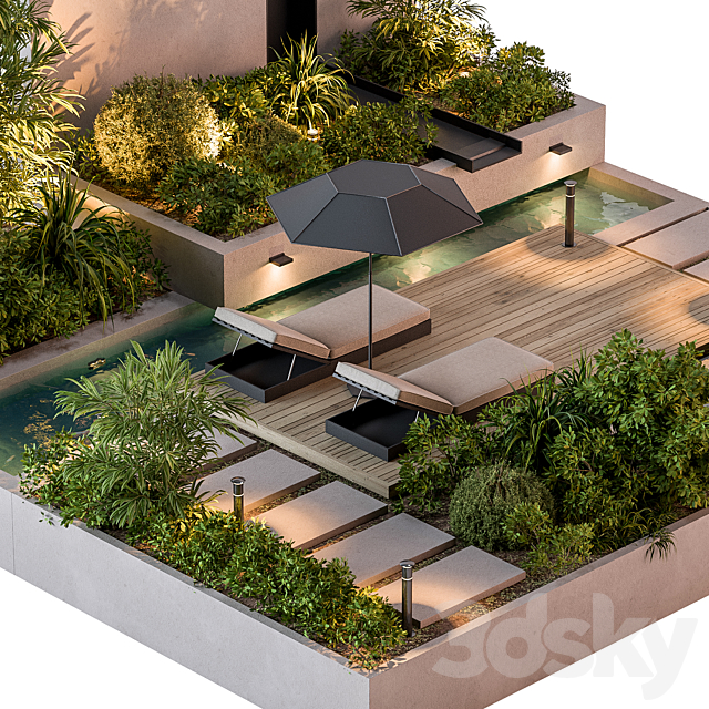 Landscape Furniture Backyard 70 3DS Max Model - thumbnail 4