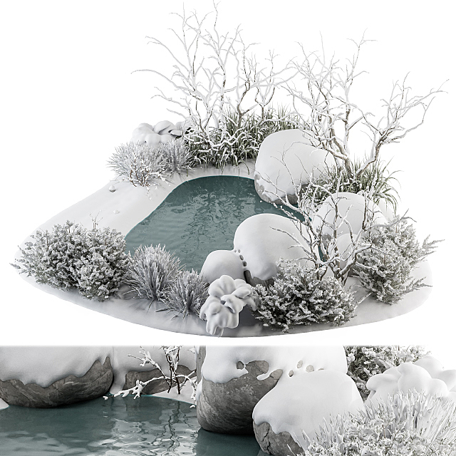 Landscape Furniture Snowy Lake – Set 48-C 3DS Max Model - thumbnail 2