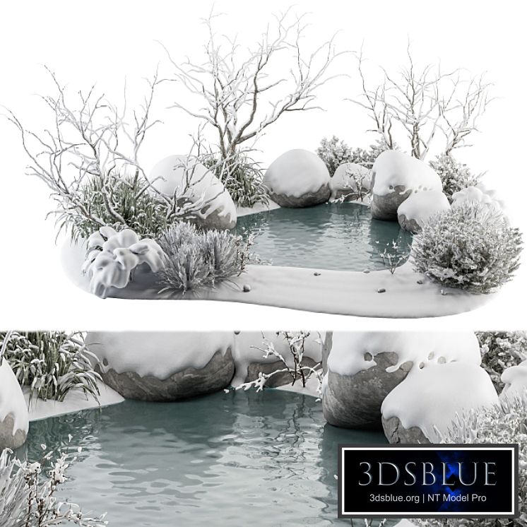 Landscape Furniture Snowy Lake – Set 48-V 3DS Max - thumbnail 3