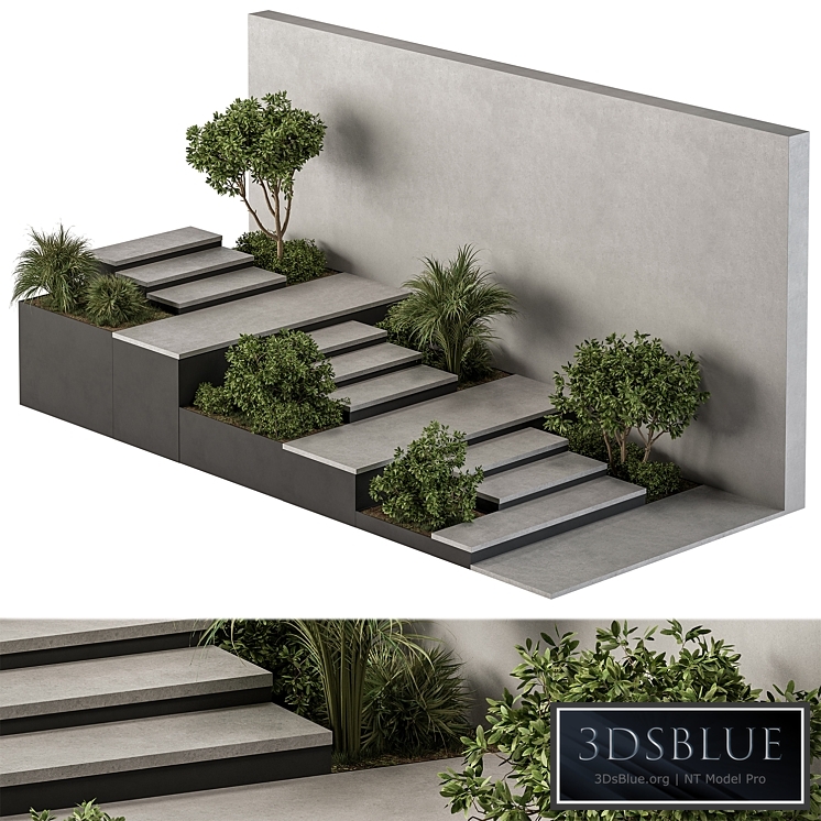 Landscape Furniture stairs with ivy and Garden – Architect Element 57 3DS Max - thumbnail 3