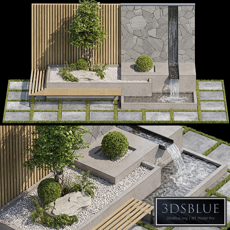 Landscape Furniture with Fountain – Architect Element 07 3DS Max - thumbnail 3