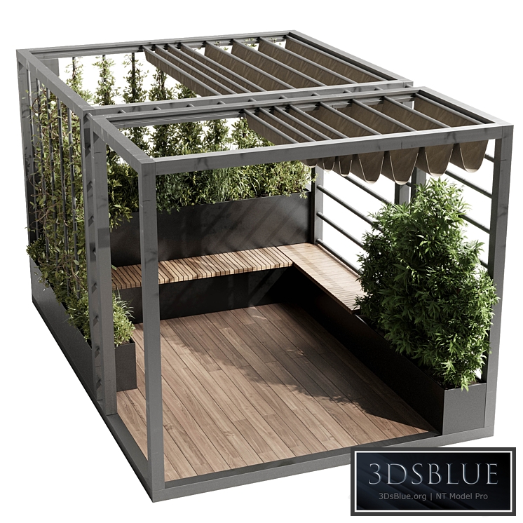 Landscape Furniture with Pergola and Roof garden 09 3DS Max - thumbnail 3