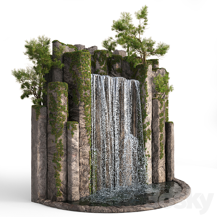 Large water fall 2 3DS Max - thumbnail 1