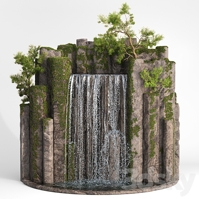 Large water fall 2 3DS Max Model - thumbnail 2