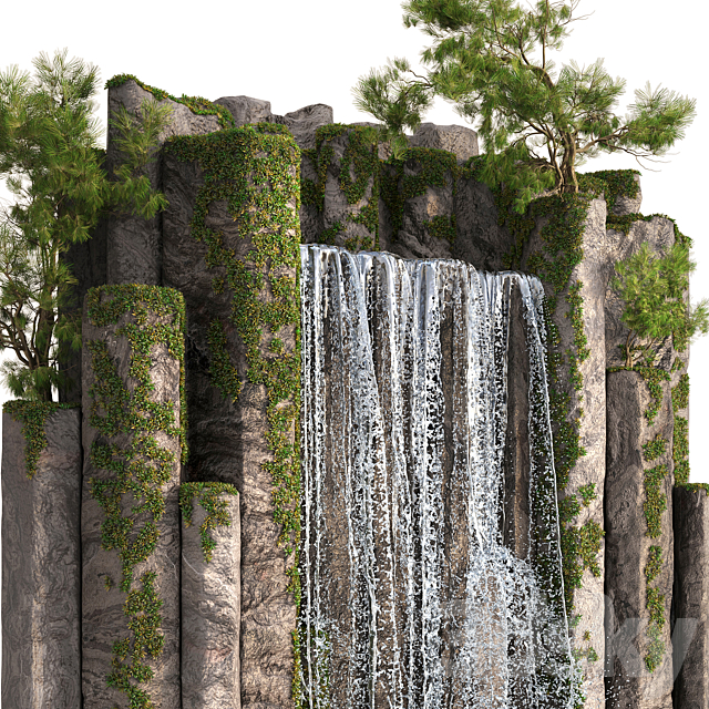 Large water fall 2 3DS Max Model - thumbnail 4