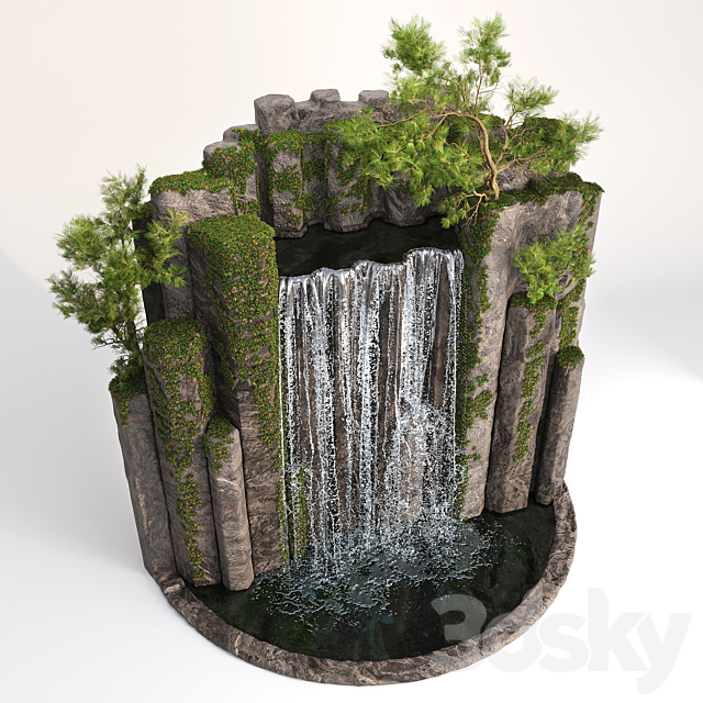 Large water fall 2 3DS Max Model - thumbnail 5