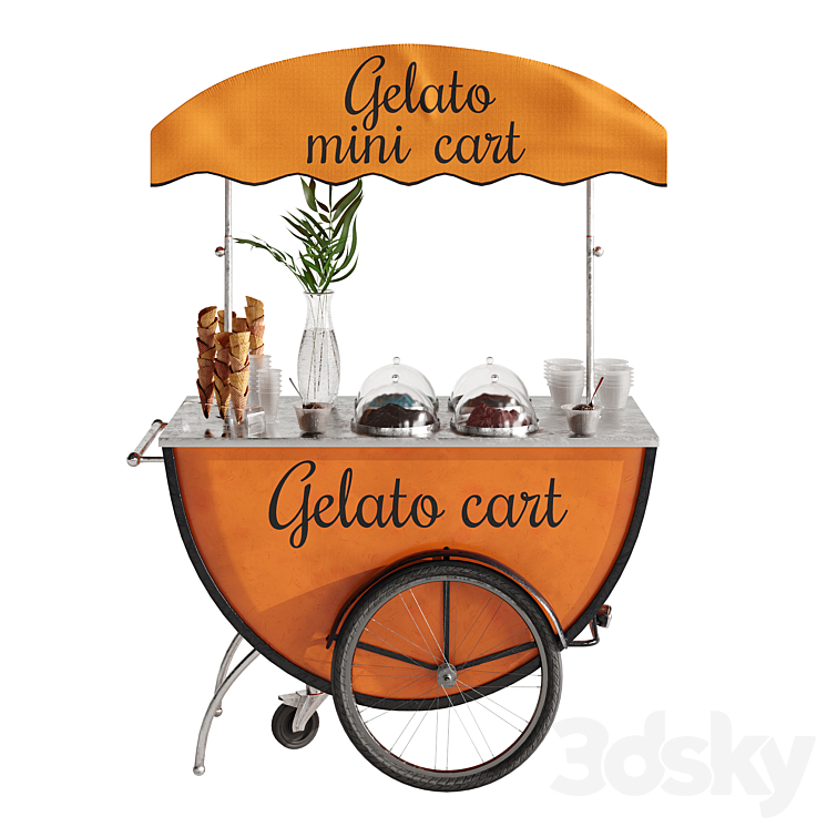 Mini Gelato cart 2 3DS Max - thumbnail 2