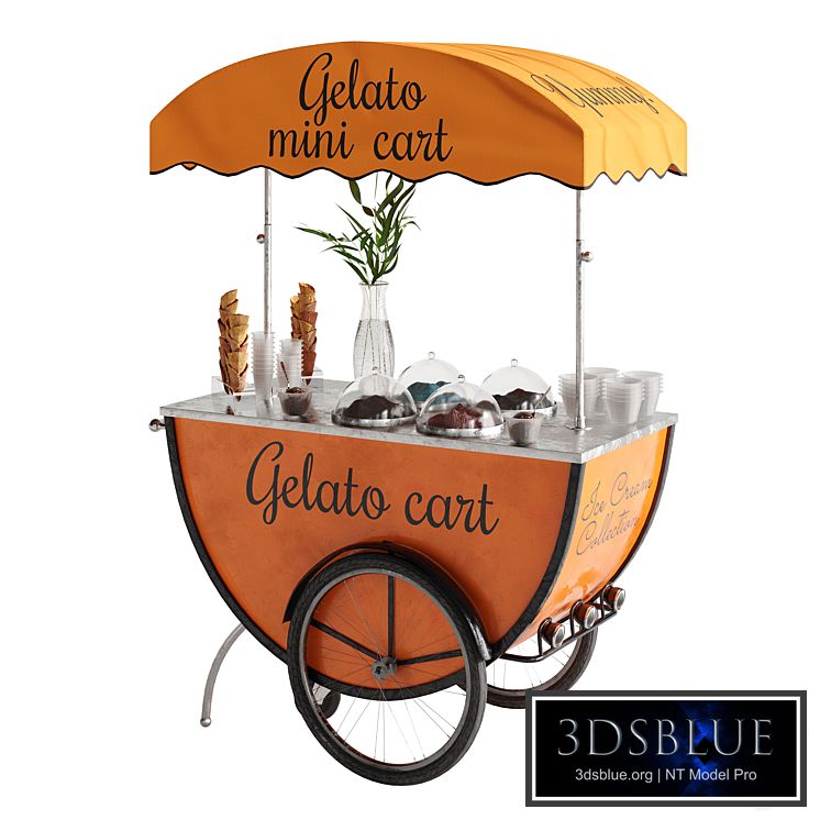 Mini Gelato cart 2 3DS Max - thumbnail 3