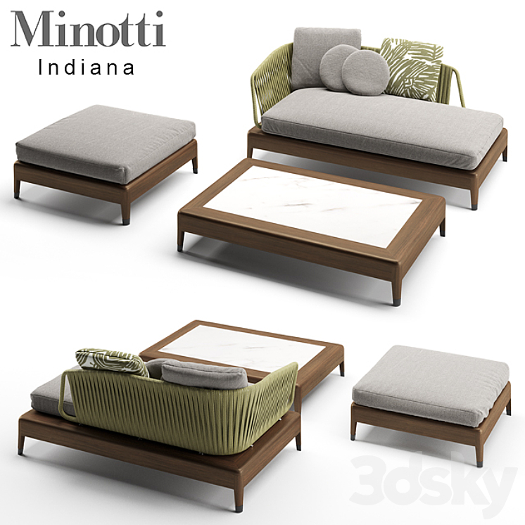 Minotti indiana 3DS Max - thumbnail 1