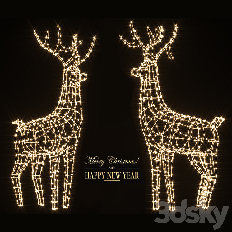 New Year deer 3DS Max - thumbnail 1