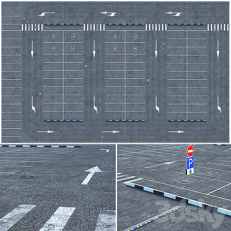 Outdoor car park 3DS Max - thumbnail 2