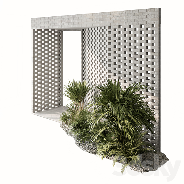 Outdoor Entrance Parametric Brick Wall – Architecture Element 53 3DS Max Model - thumbnail 2