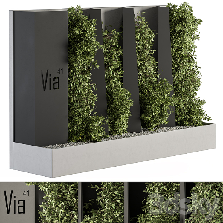 Outdoor Green Wall and Fence – Architecture Element 44 3DS Max - thumbnail 1