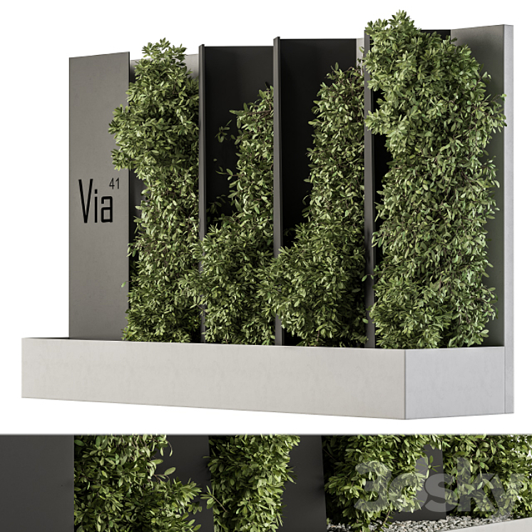 Outdoor Green Wall and Fence – Architecture Element 44 3DS Max - thumbnail 2