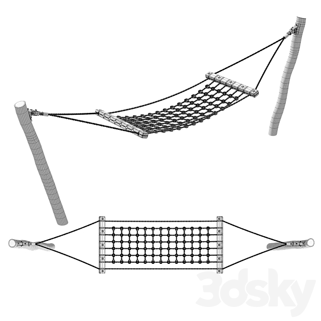 Outdoor hammock from Kompan 02 3DS Max Model - thumbnail 4