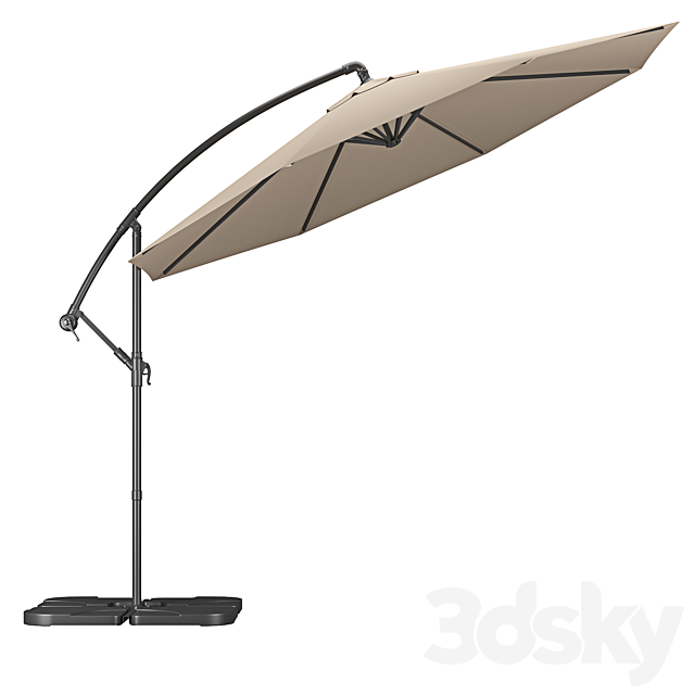 Outdoor Octagonal Parasol 3DS Max Model - thumbnail 2